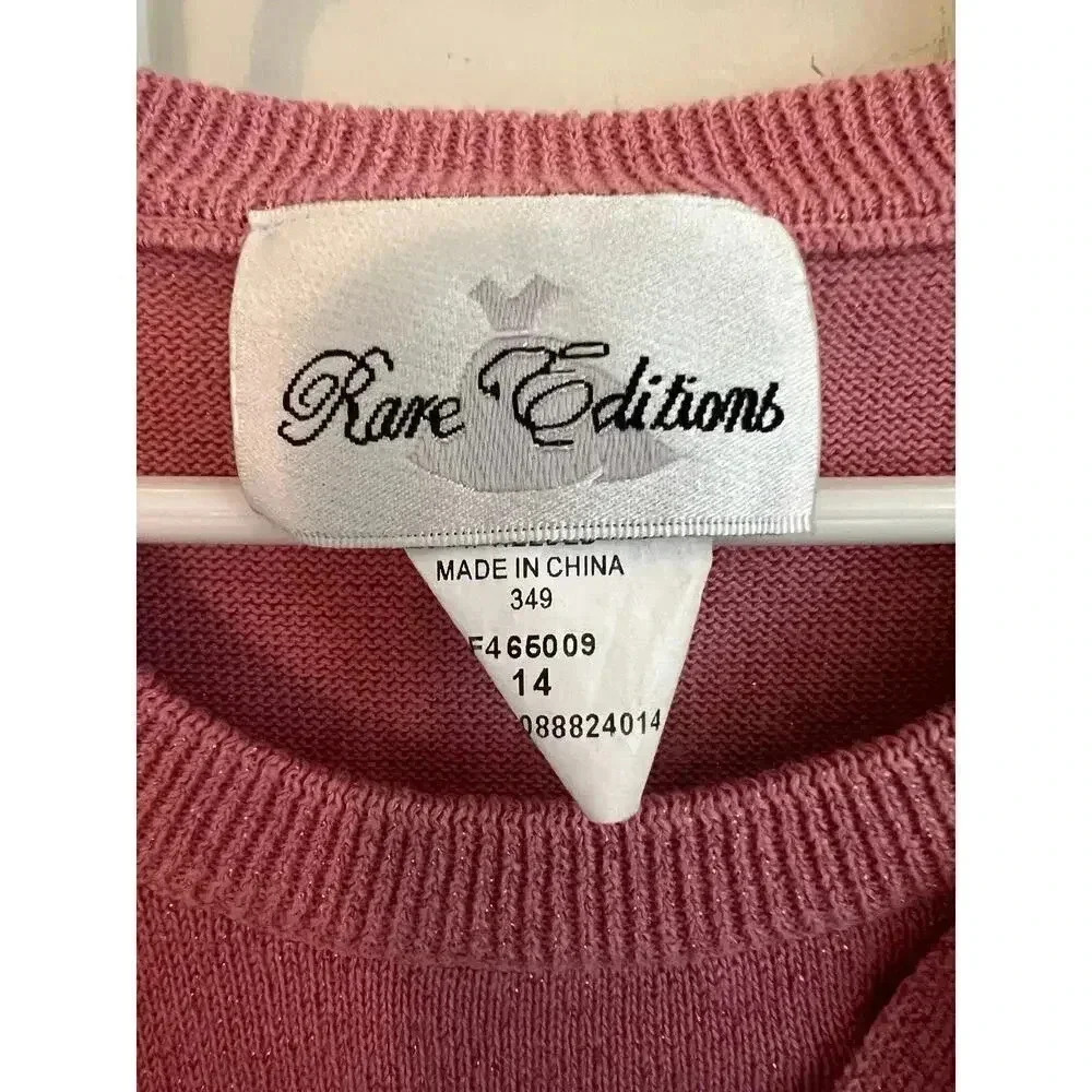 rare editions girls lightweight sweater dress big girl size 14 - Picture 3 of 5